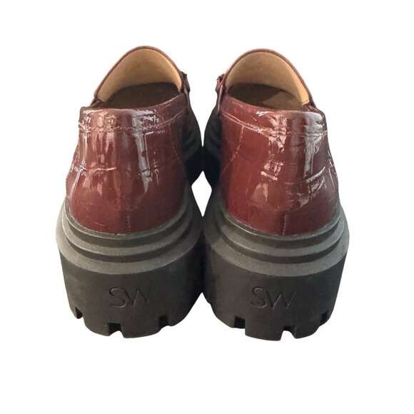 Stuart Weitzman Owen Buckle Ultra Lug Loafer Women's Burgundy Shoe 5.5B NWOB - Picture 3 of 7